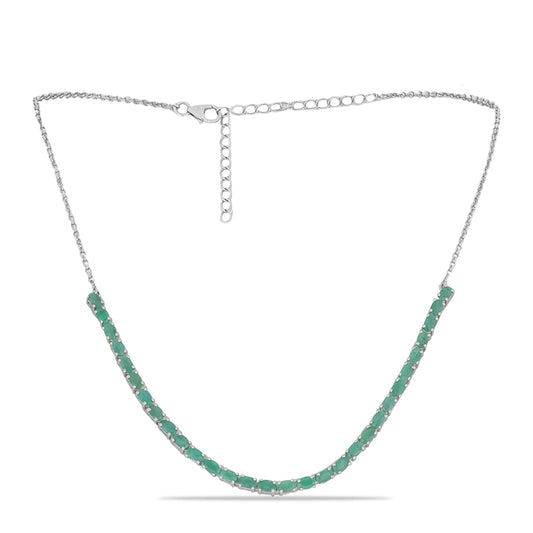 Collar de Plata con Esmeralda de Brasil