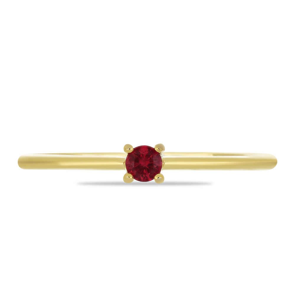 Anillo de Oro 9K con Espinela roja 1 