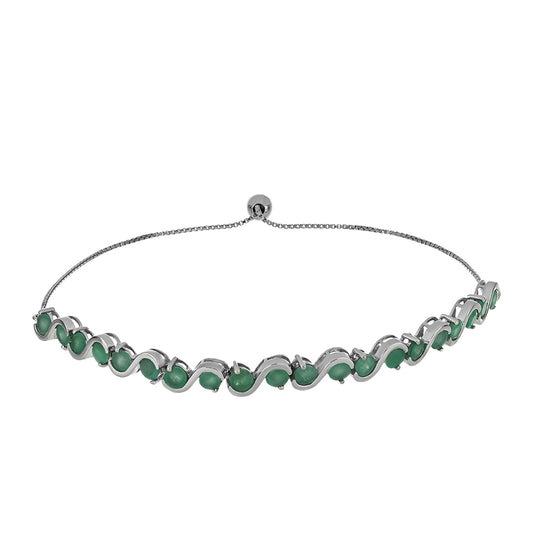 Pulsera de Plata con Esmeralda de Brasil