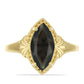 Anillo de Plata Bañada en Oro con Obsidiana