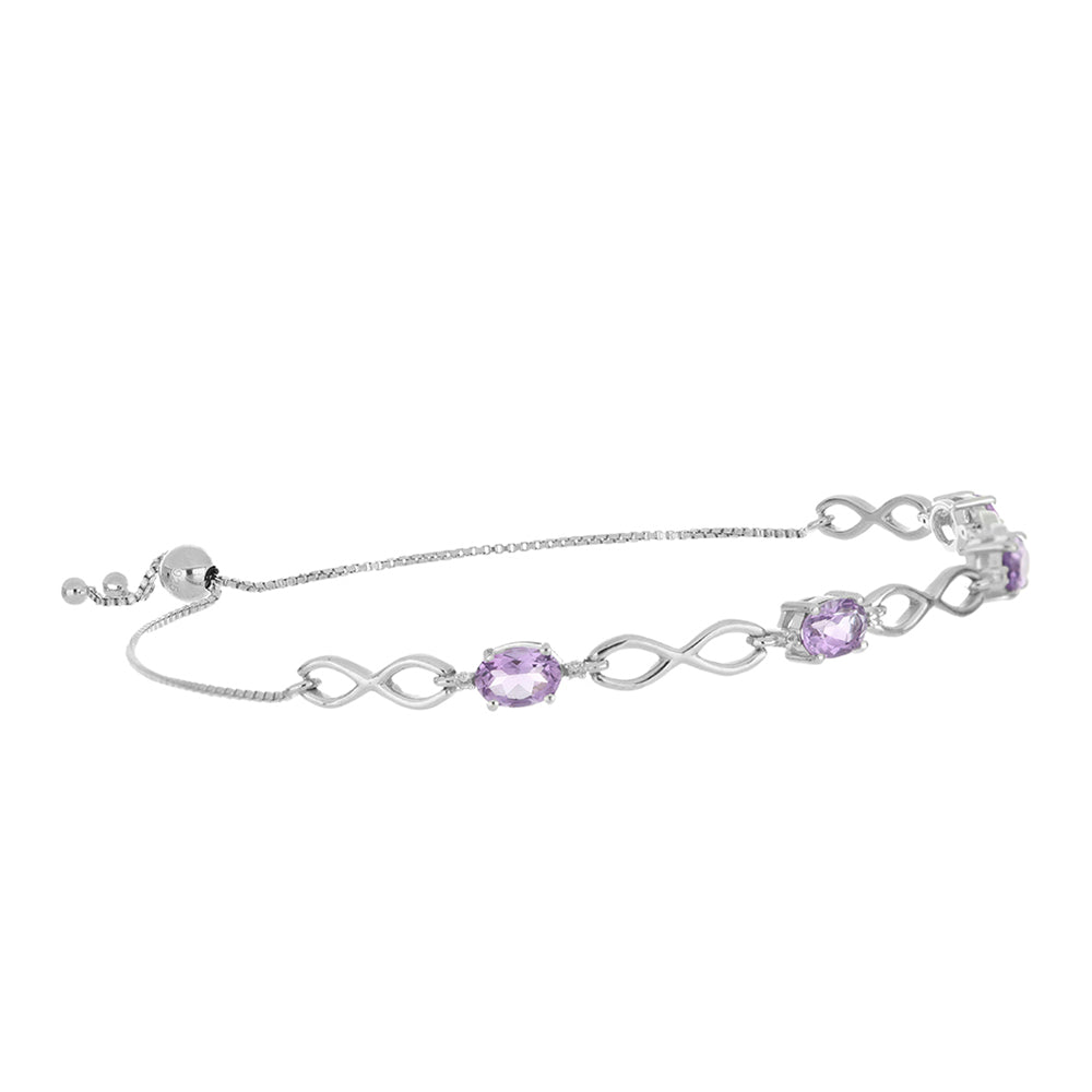 Pulsera de Plata con Amatista de Vera Cruz y Topacio Blanco 1 