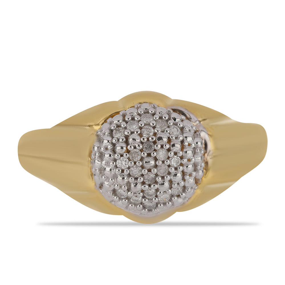 Anillo de Plata Bañada en Oro con Diamante blanco 1 