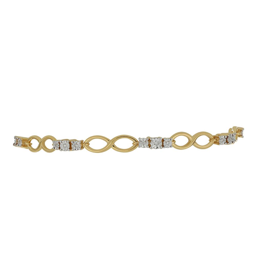 Pulsera de Plata Bañada en Oro con Diamante blanco 2 