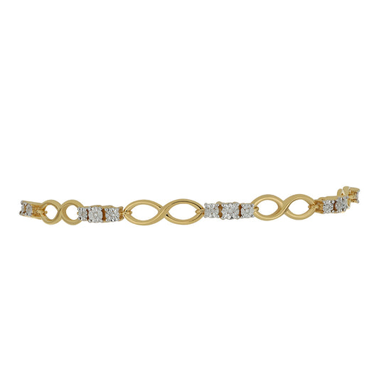 Pulsera de Plata Bañada en Oro con Diamante blanco