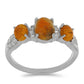 Anillo de Plata con Jasper de Bumble Bee y Topacio Blanco