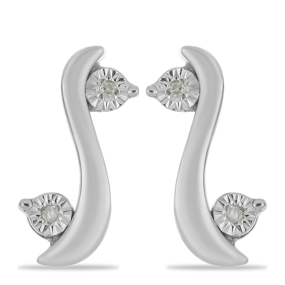 Pendientes de Plata con Diamante blanco