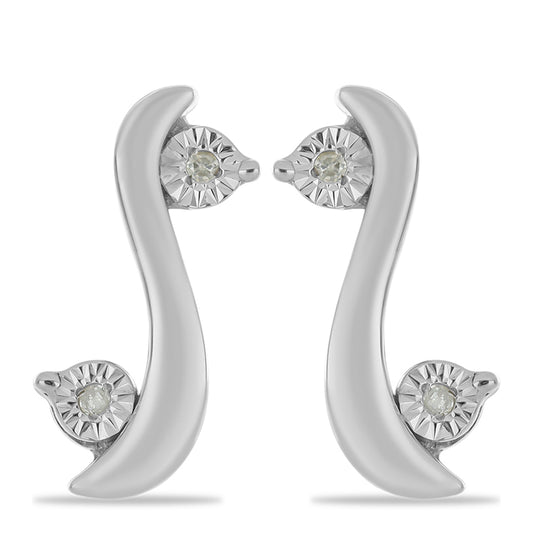 Pendientes de Plata con Diamante blanco