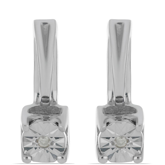 Pendientes de Plata con Diamante blanco