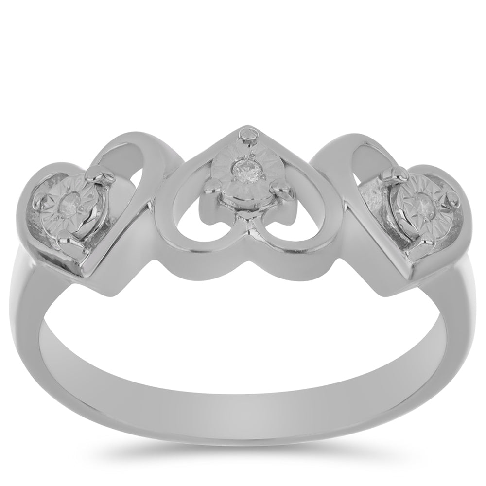 Anillo de Plata con Diamante blanco