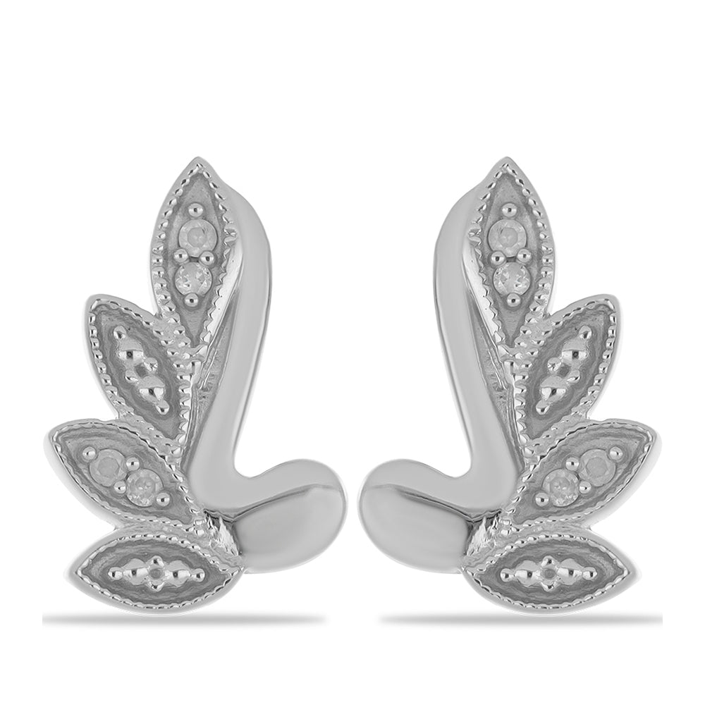 Pendientes de Plata con Diamante blanco