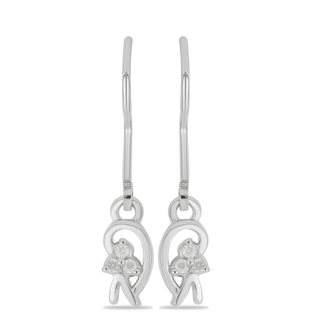 Pendientes de Plata con Diamante blanco