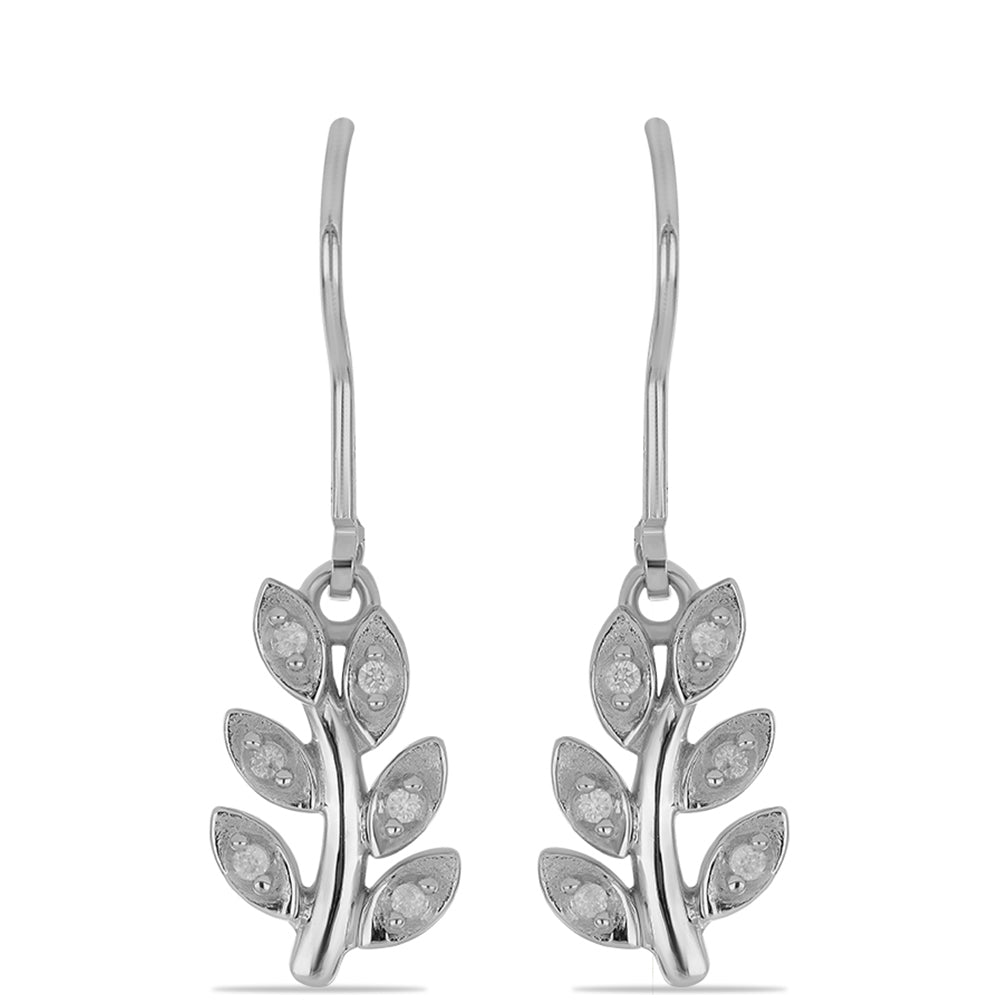 Pendientes de Plata con Diamante blanco