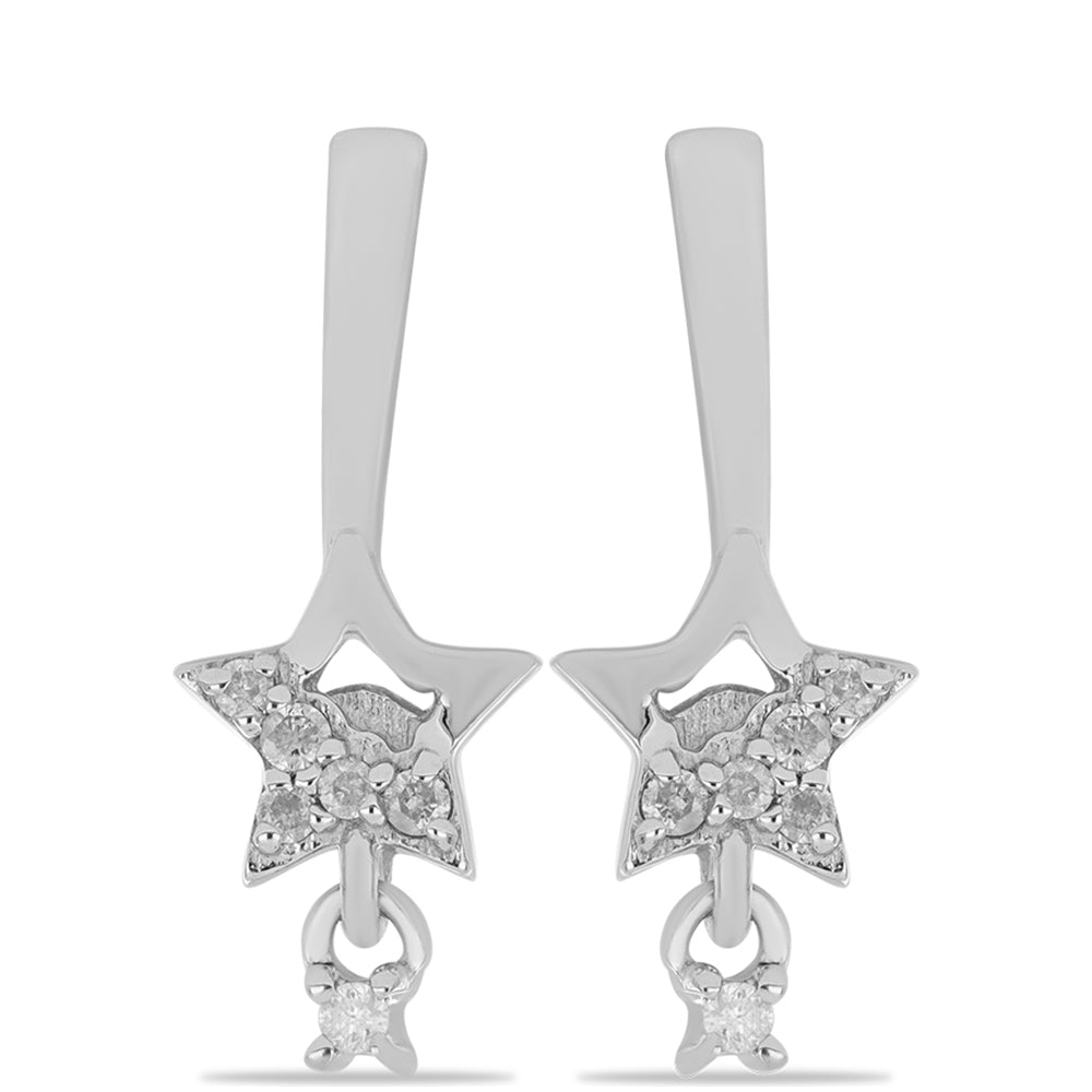 Pendientes de Plata con Diamante blanco