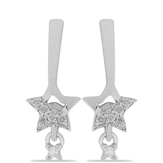 Pendientes de Plata con Diamante blanco