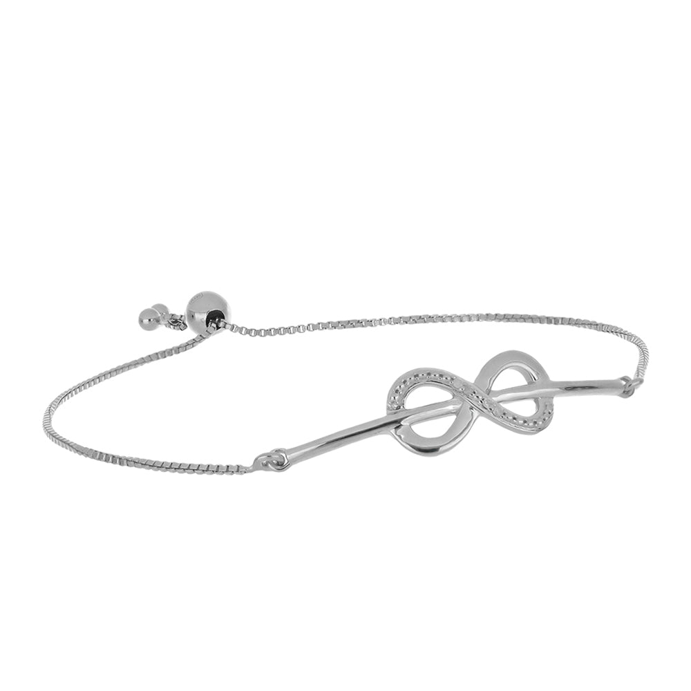 Pulsera de Plata con Diamante blanco 1 