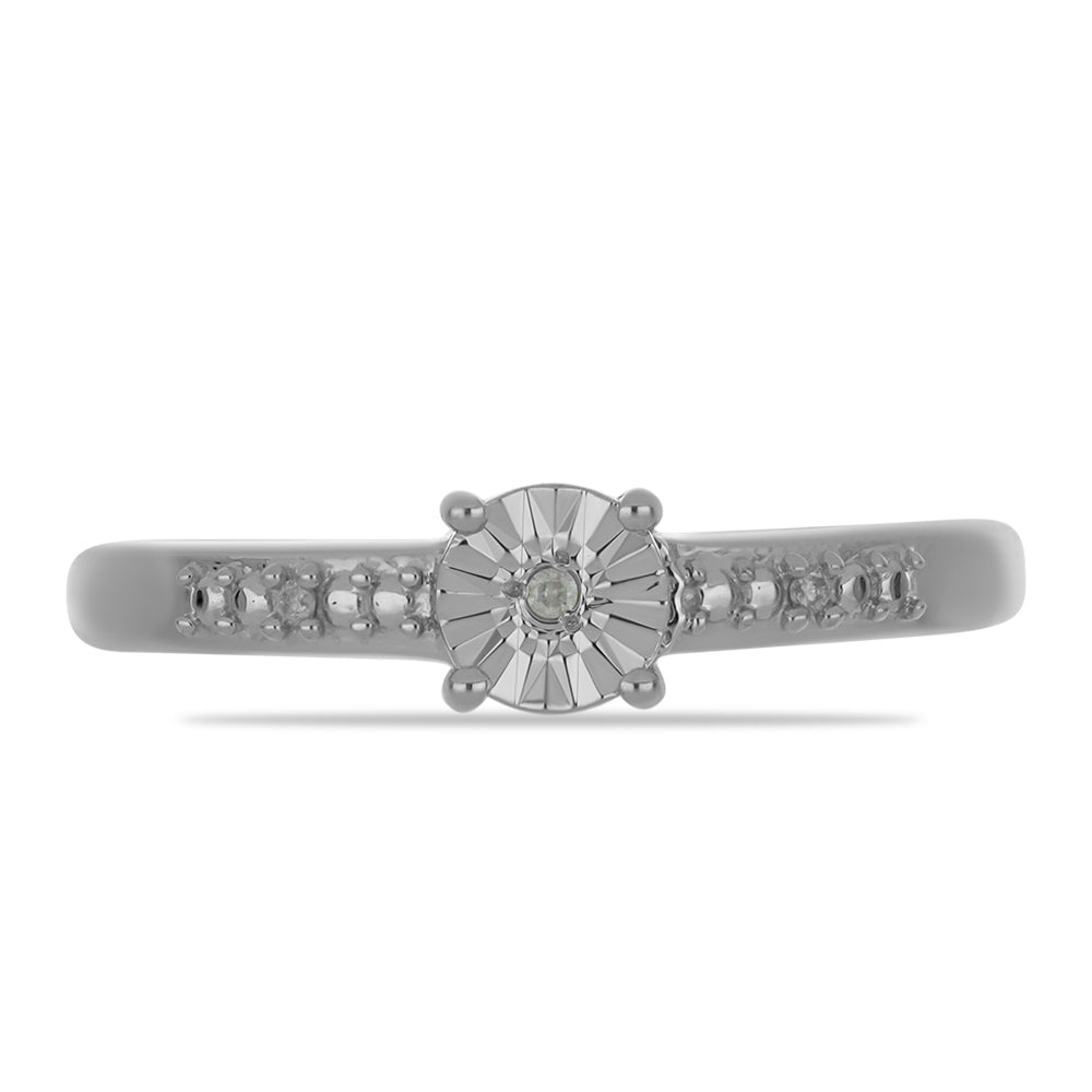 Anillo de Plata con Diamante blanco 1 