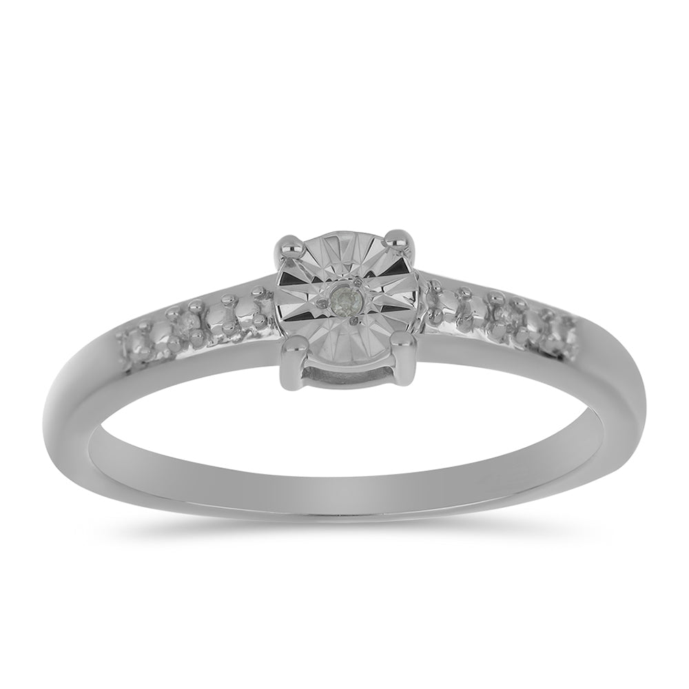 Anillo de Plata con Diamante blanco