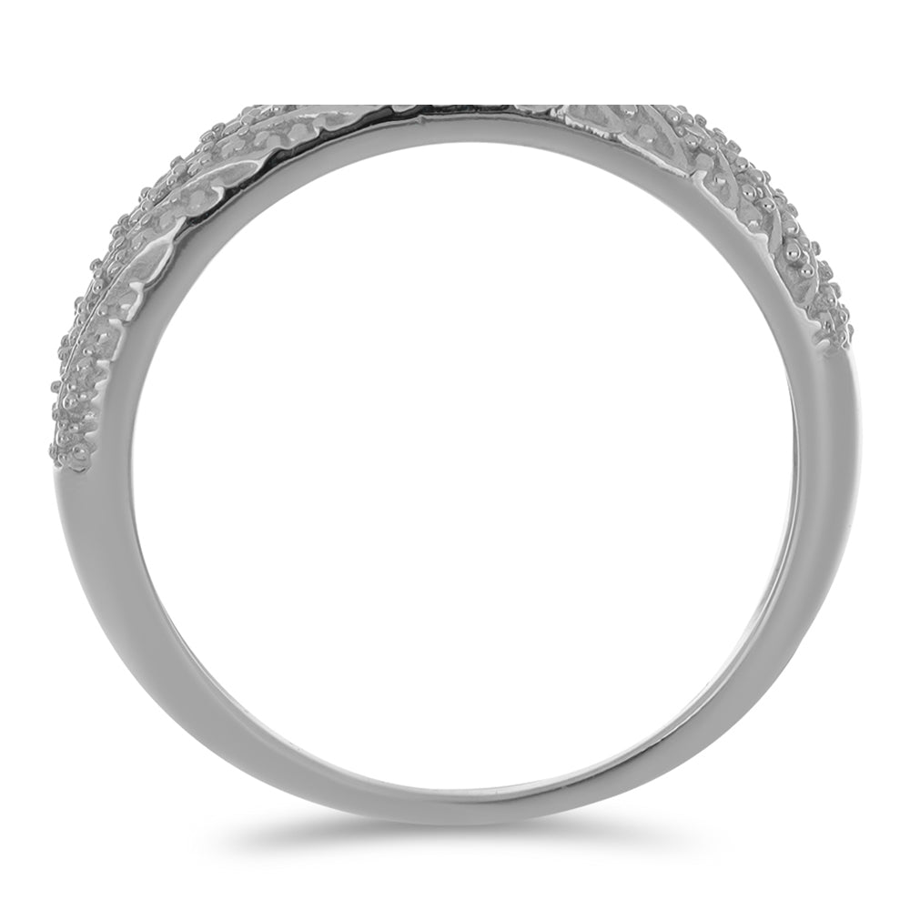 Anillo de Plata con Diamante blanco 2 