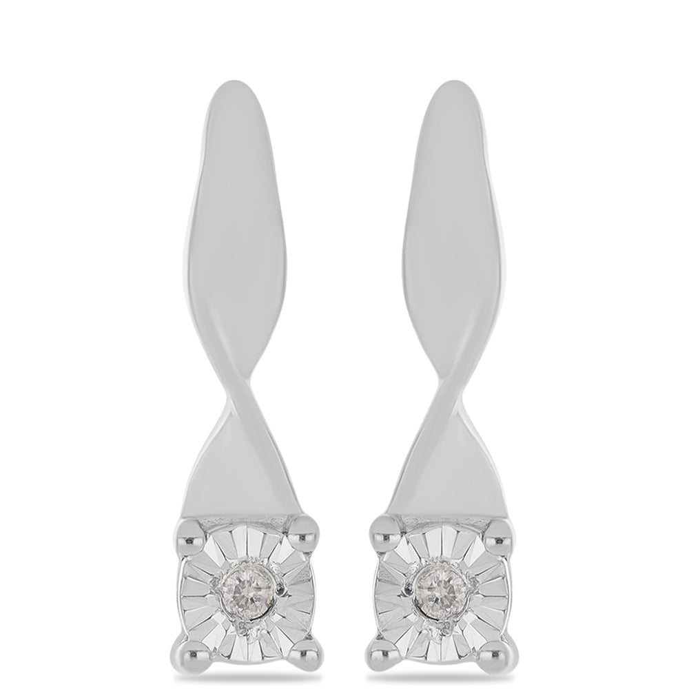 Pendientes de Plata con Diamante blanco