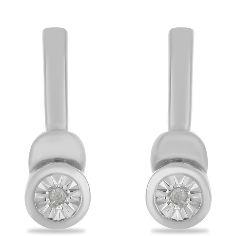 Pendientes de Plata con Diamante blanco 1 