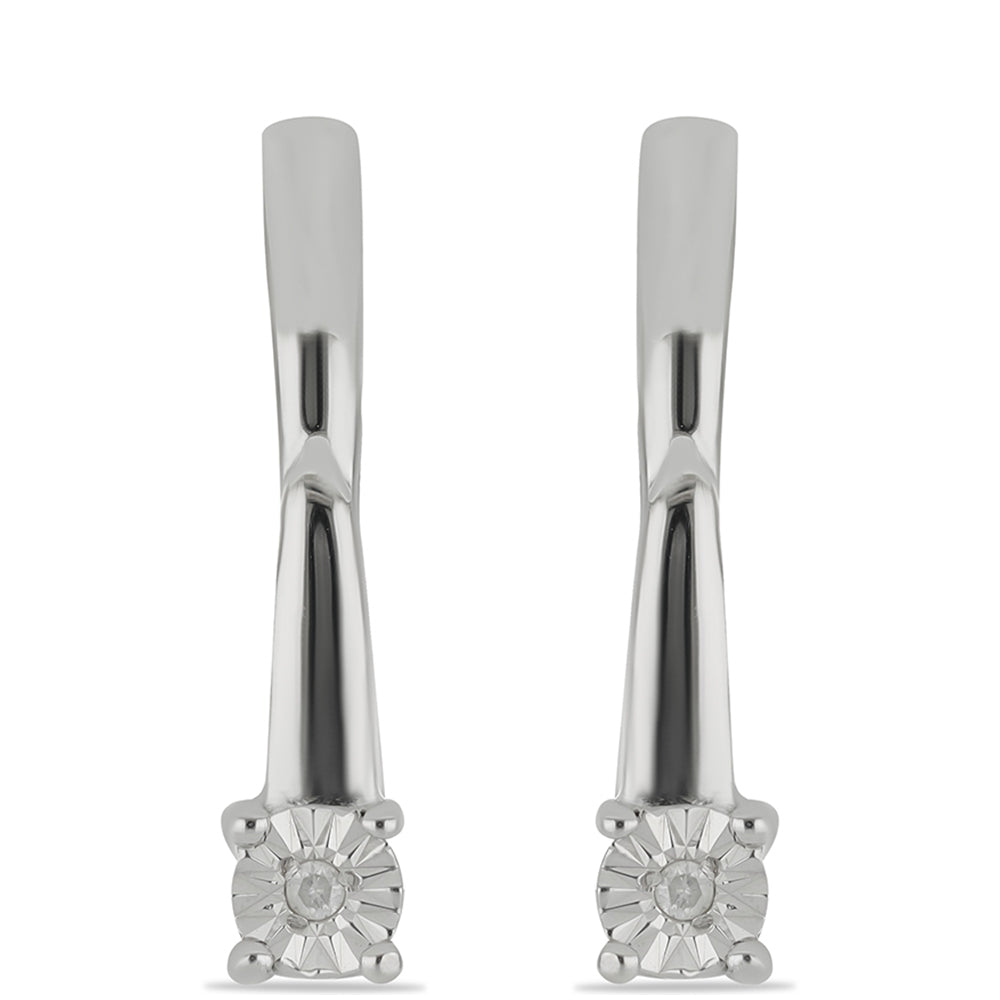 Pendientes de Plata con Diamante blanco