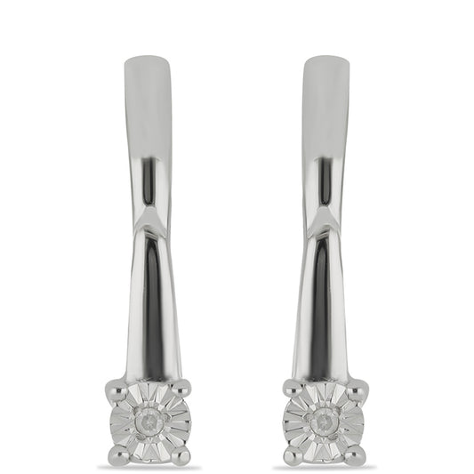 Pendientes de Plata con Diamante blanco