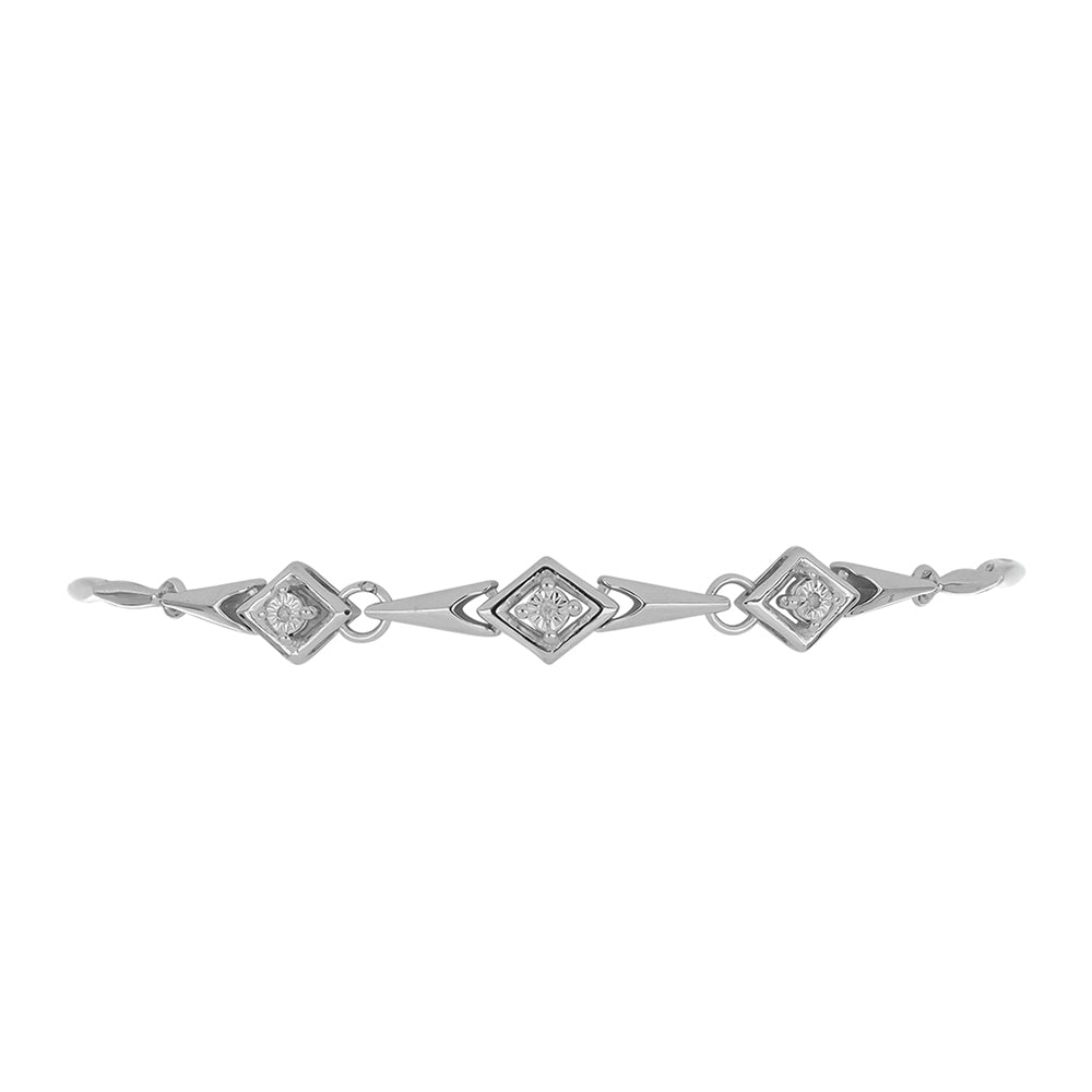 Pulsera de Plata con Diamante blanco 2 