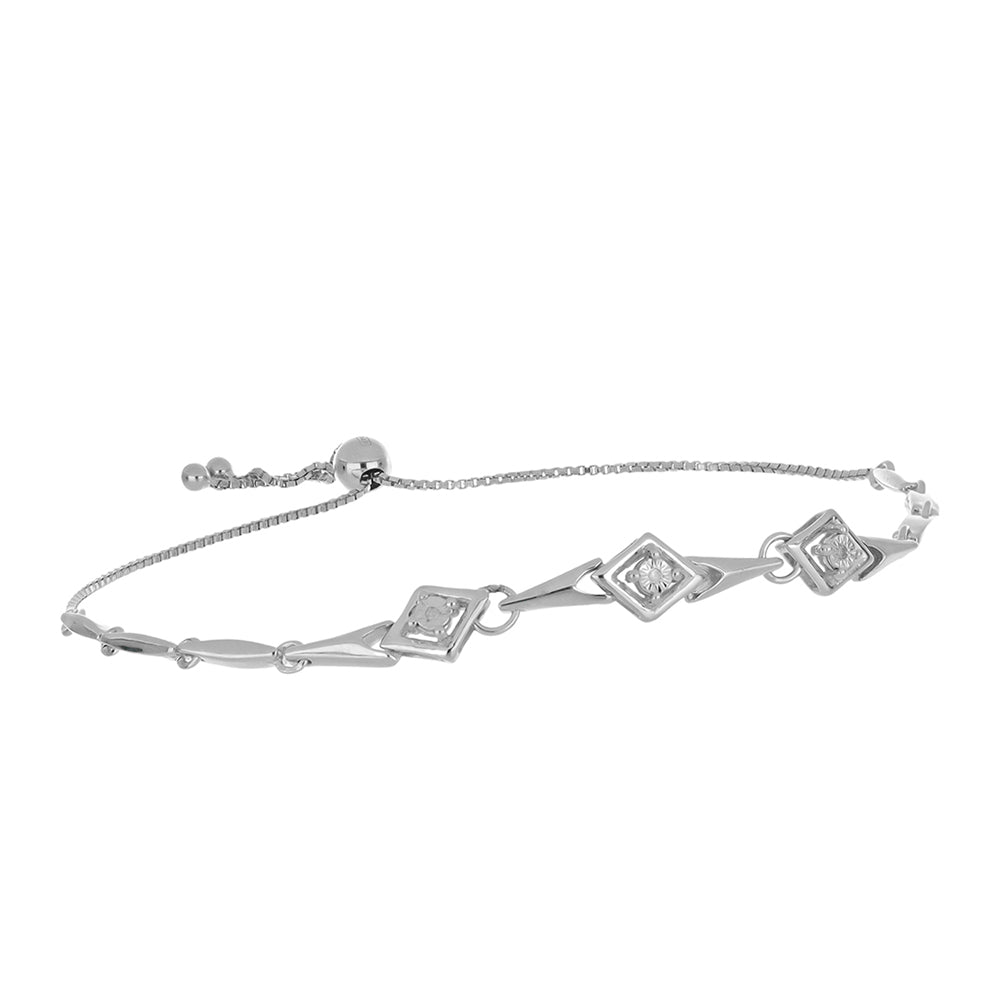 Pulsera de Plata con Diamante blanco 1 