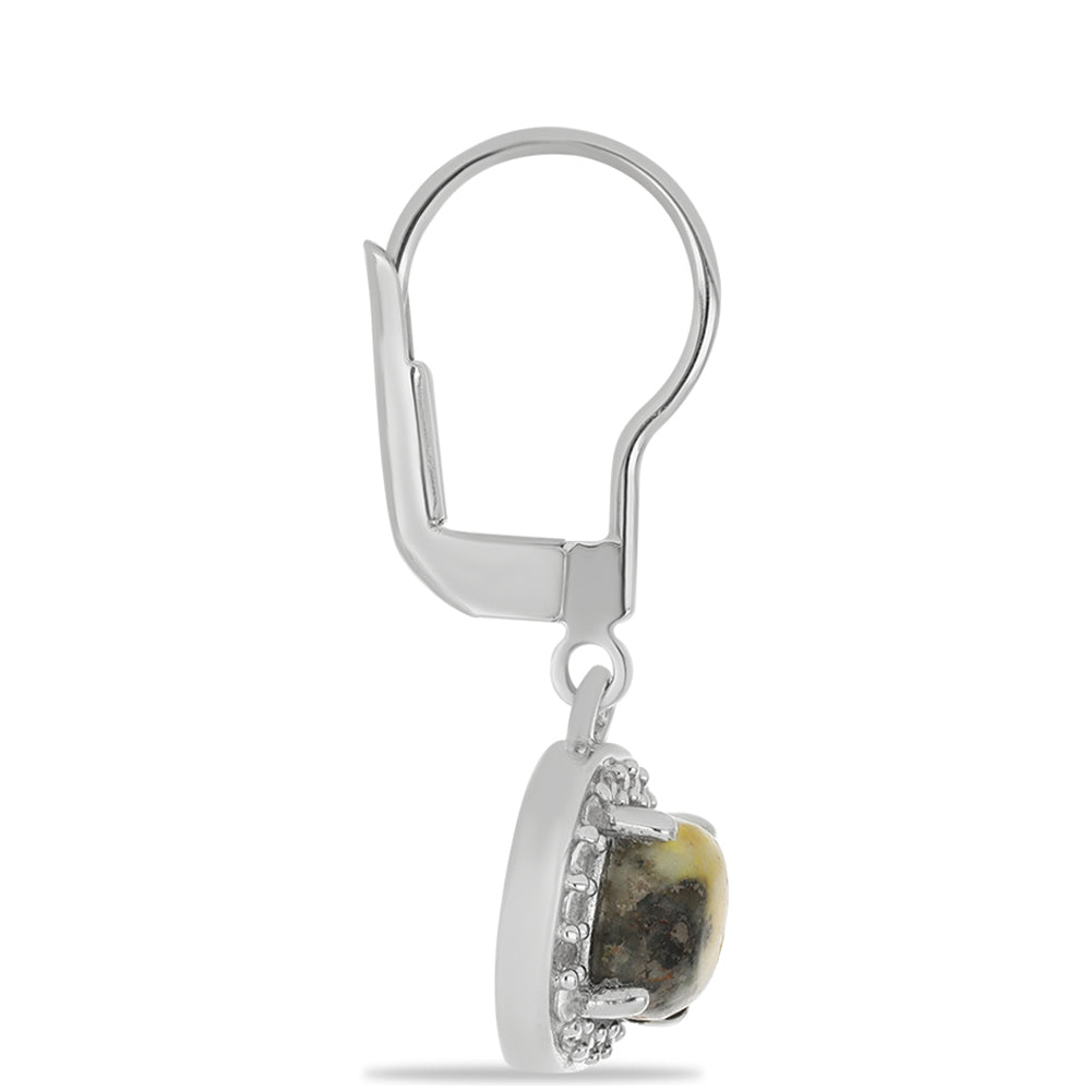 Pendientes de Plata con Jasper de Bumble Bee y Topacio Blanco 2 