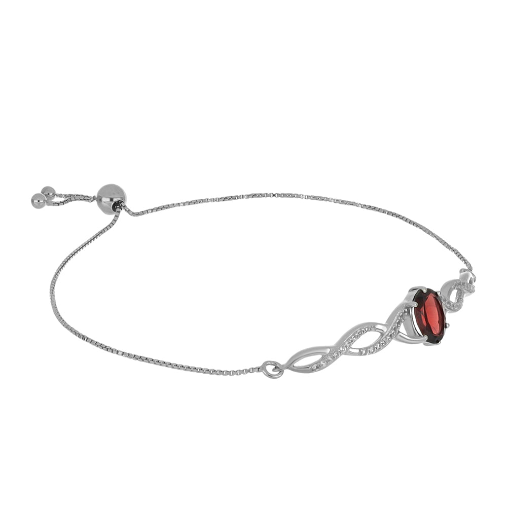 Pulsera de Plata con Granate Barton y Topacio Blanco 1 