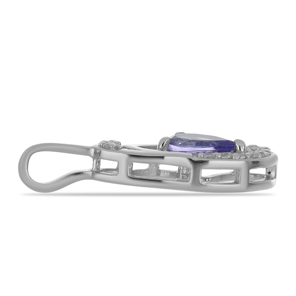 Colgante de Plata con Tanzanita y Topacio Blanco 2 