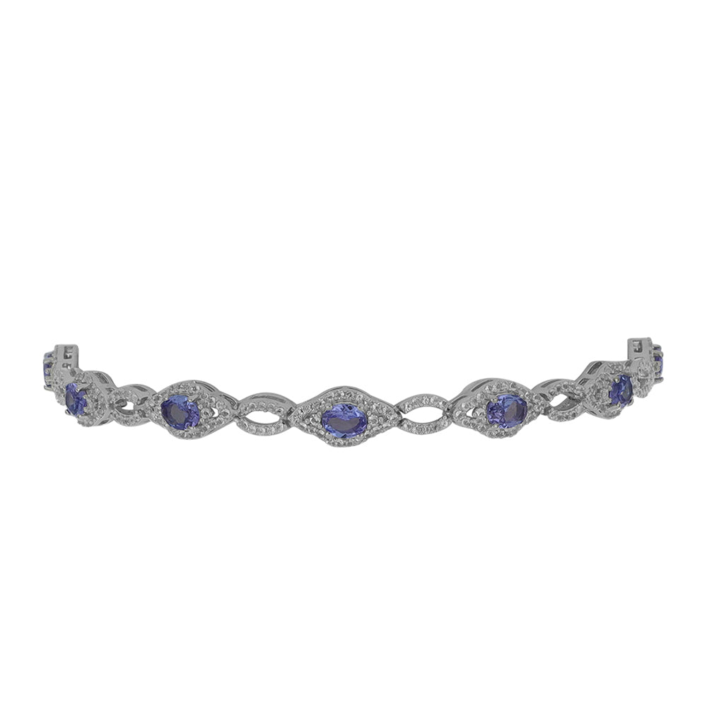 Pulsera de Plata con Tanzanita y Topacio Blanco 2 