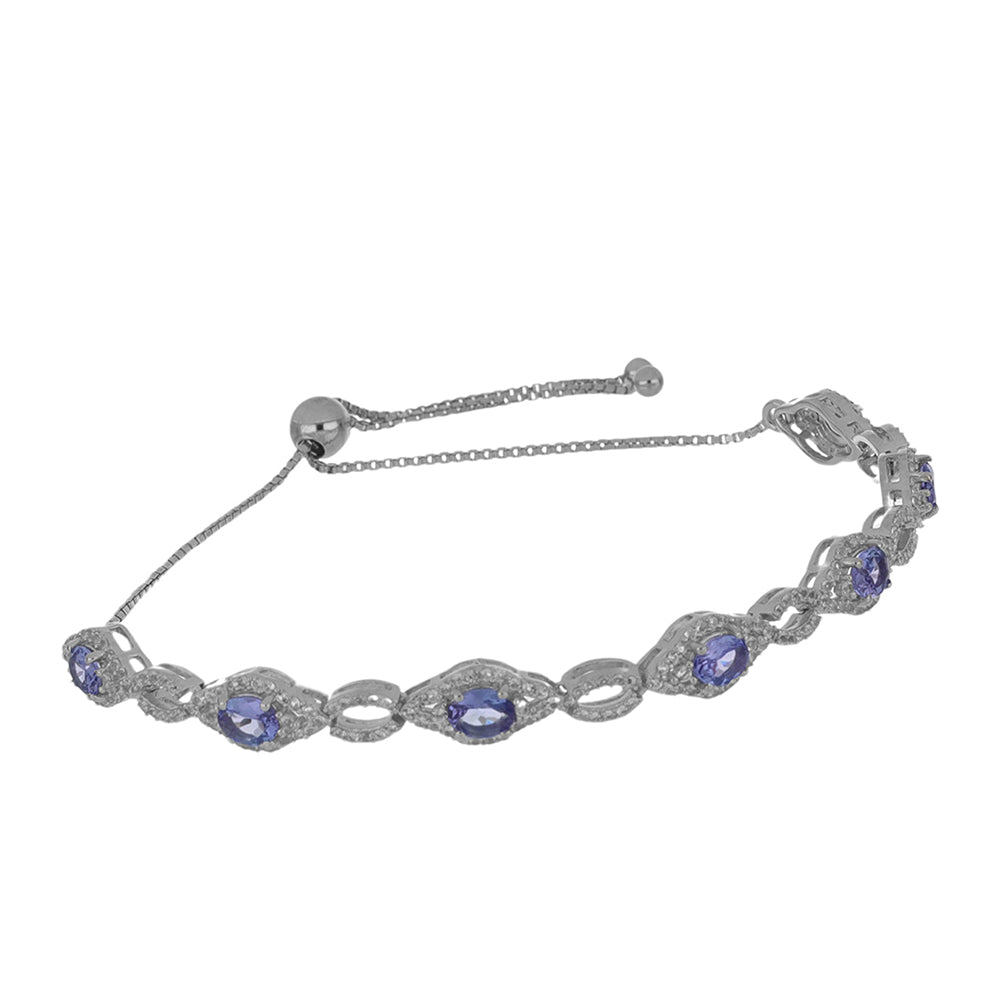 Pulsera de Plata con Tanzanita y Topacio Blanco