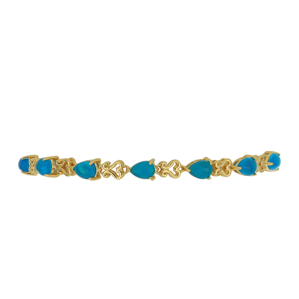 Pulsera de Plata Bañada en Oro con Ópalo Azul Paraiba de Etiopía 2 