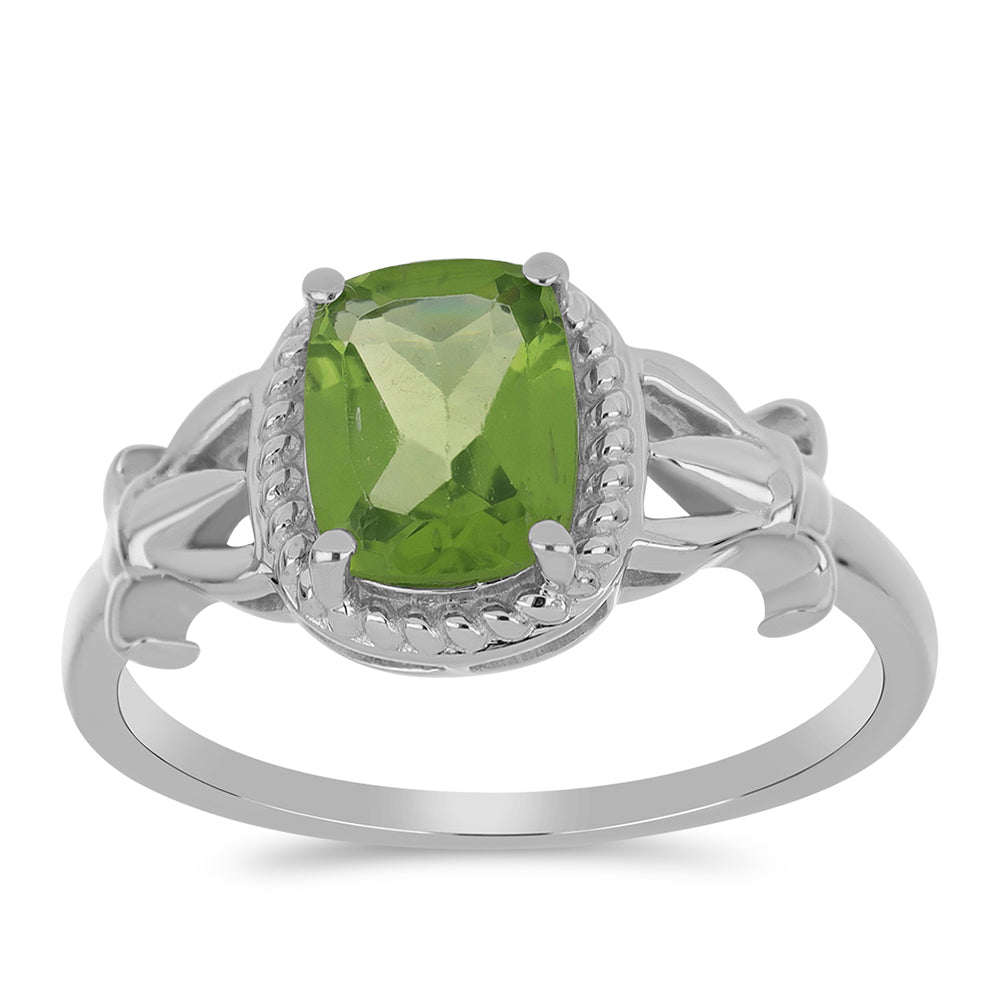 Anillo de Plata con Peridoto de Changbai