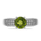 Anillo de Plata con Peridoto de Changbai y Topacio Blanco