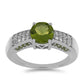 Anillo de Plata con Peridoto de Changbai y Topacio Blanco