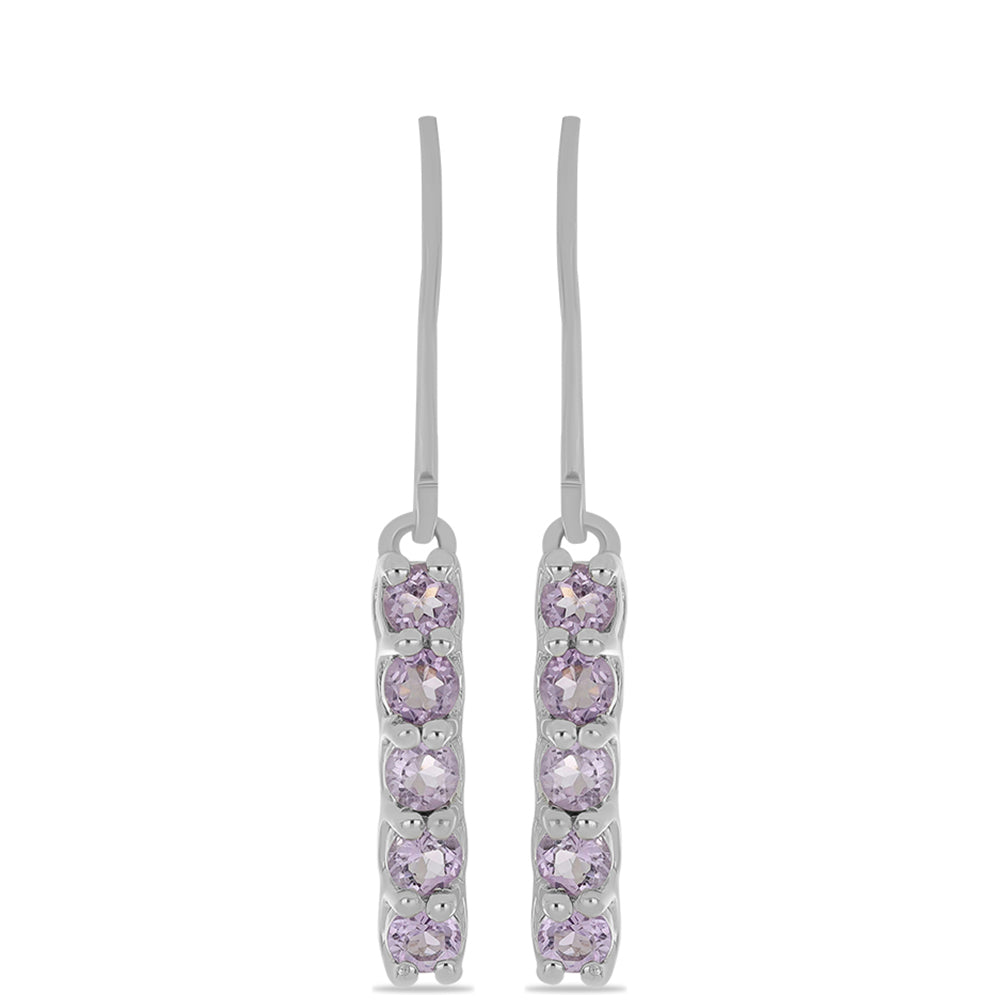 Pendientes de Plata con Amatista Rosa de Francia