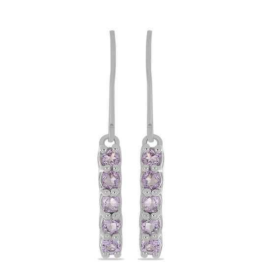 Pendientes de Plata con Amatista Rosa de Francia