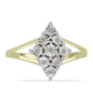 Anillo de Plata Bañada en Oro con Diamante blanco