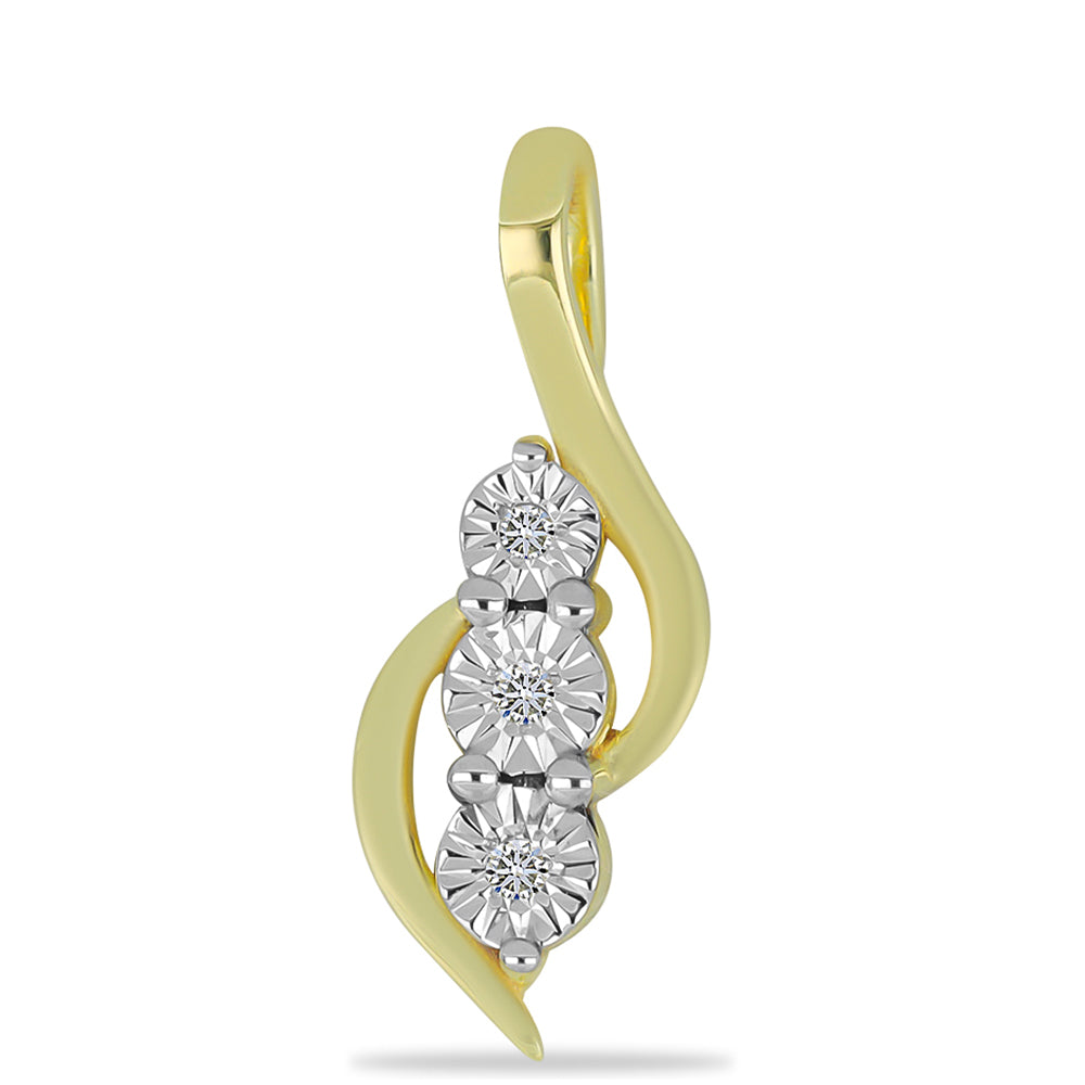 Colgante de Plata Bañada en Oro con Diamante blanco