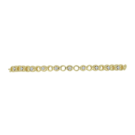 Pulsera de Plata Bañada en Oro con Diamante blanco