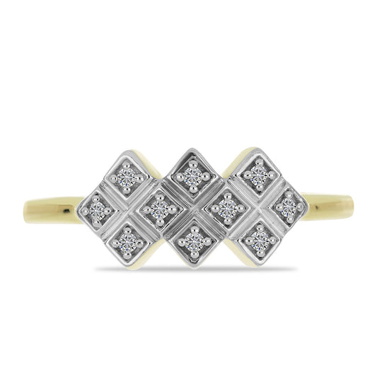 Anillo de Plata Bañada en Oro con Diamante blanco