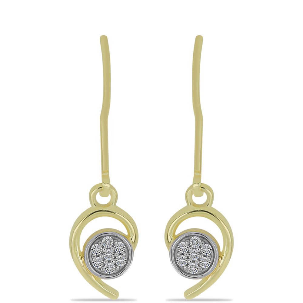 Pendientes de Plata Bañada en Oro con Diamante blanco 1 