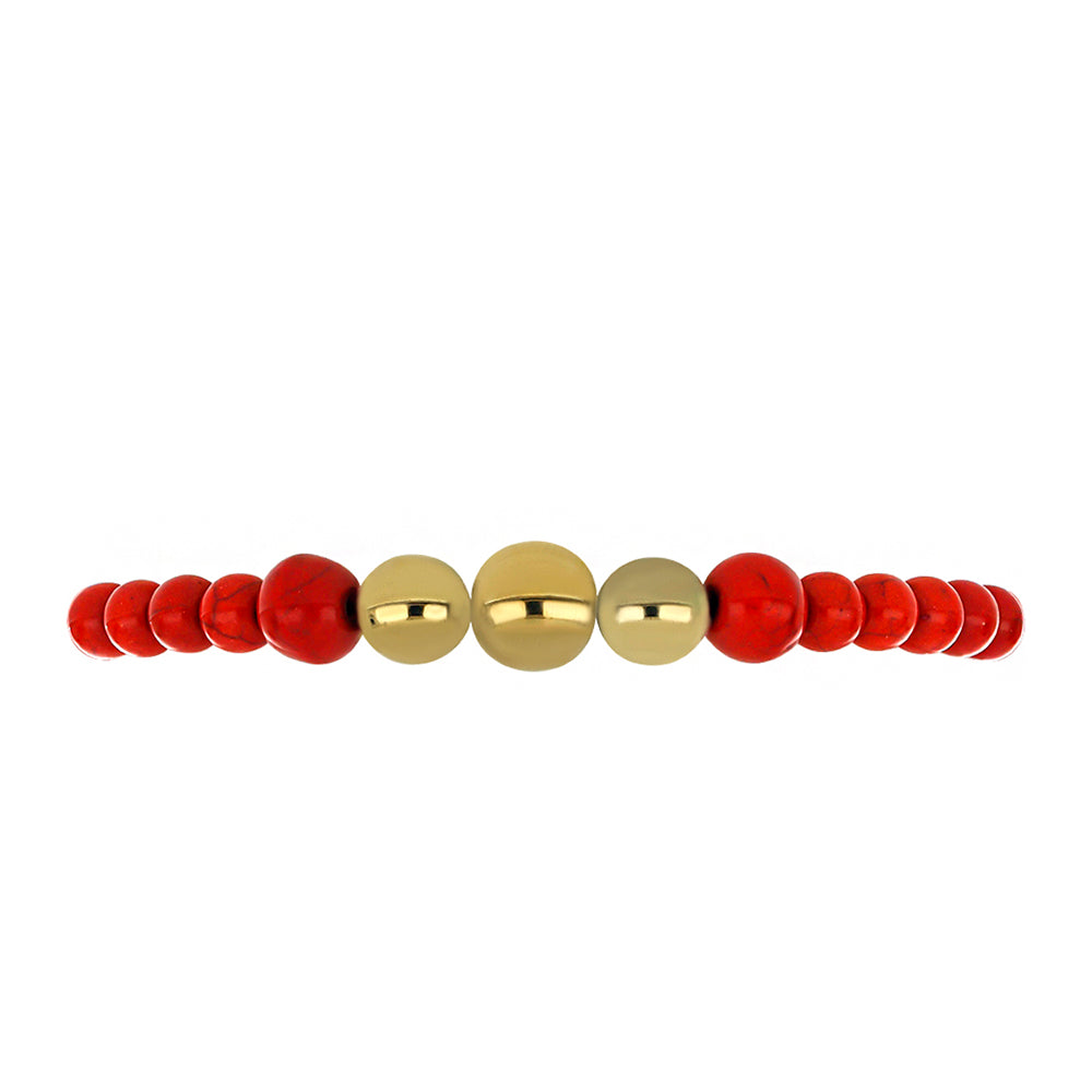 Pulsera Pepita con Coral Rojo