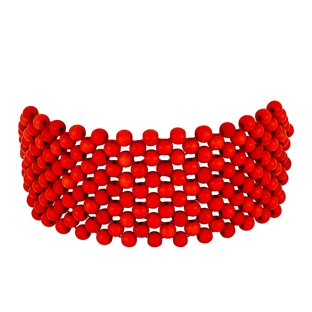 Pulsera de Plata Bañada en Oro con Coral Rojo 2 