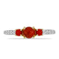 Anillo de Plata Bañada en Oro con Coral Rojo