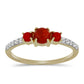 Anillo de Plata Bañada en Oro con Coral Rojo