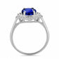 Anillo de Plata con Zafiro Azul Australiano y Topacio Blanco