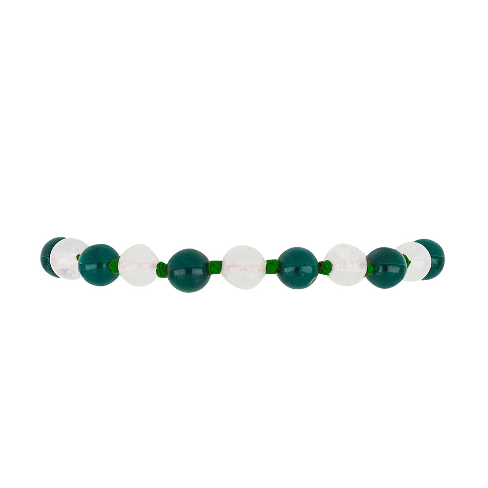 Pulsera de Plata Bañada en Oro con Calcedonia Verde y Calcedonia blanca 3 